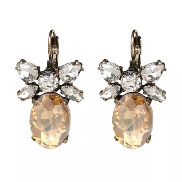 citrine crystal bridal earrings - Picture 1 of 3